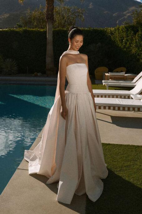 Vestido de novia de cisne rosa